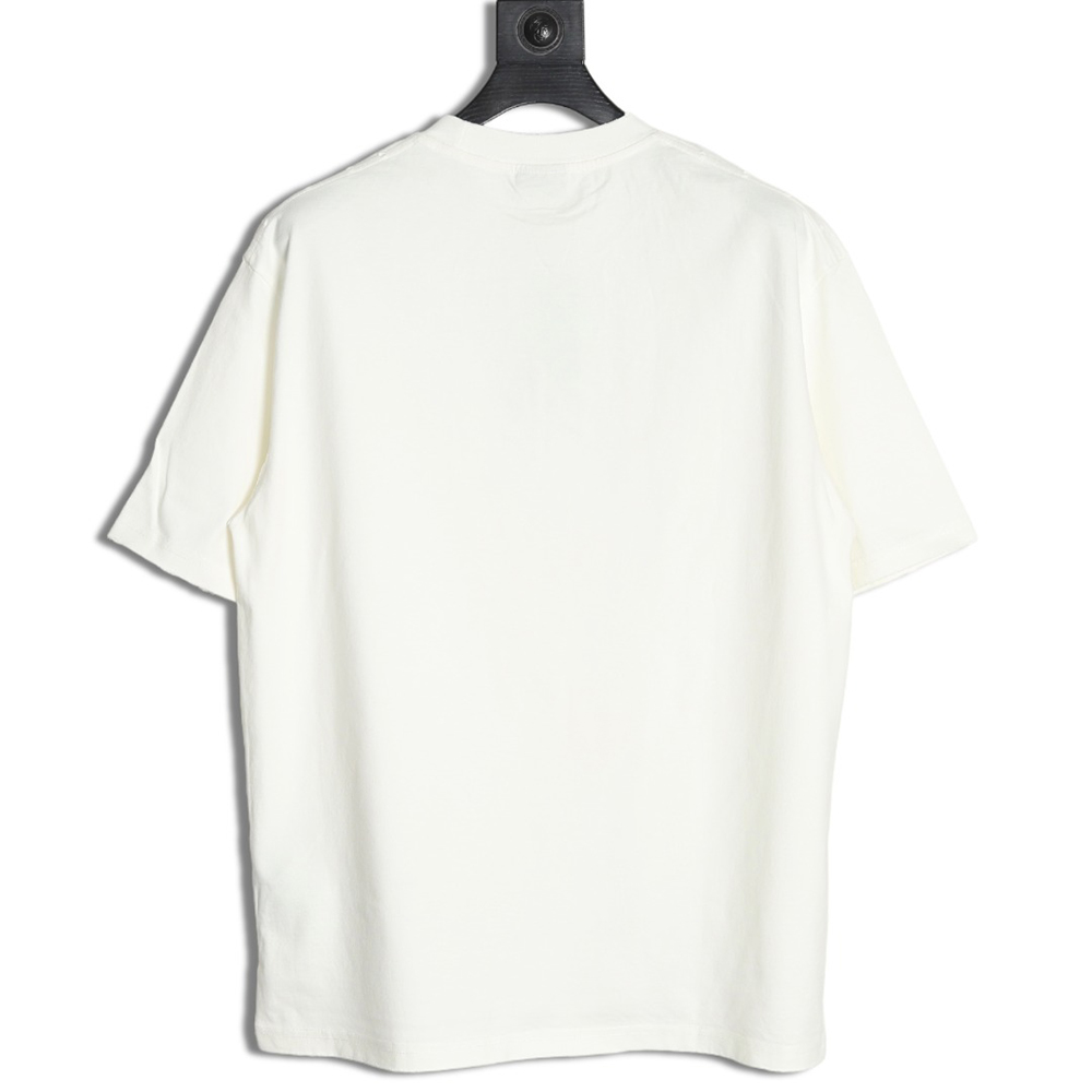 Ba*len*cia*ga double b embroidery and 3d inkjet logo ripped short-sleeved t-shirt