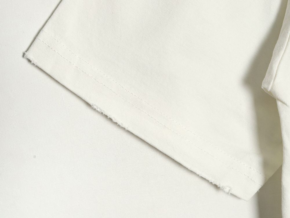 Ba*len*cia*ga double b embroidery and 3d inkjet logo ripped short-sleeved t-shirt