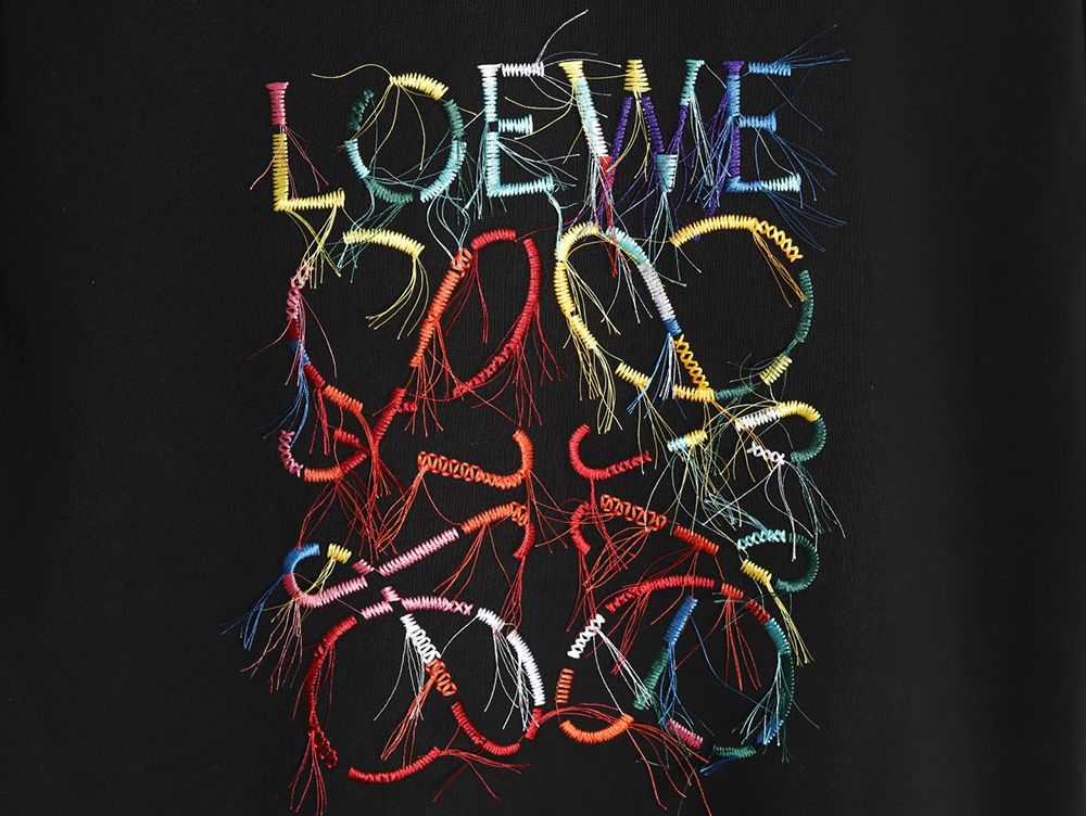 L0ew* colorful tassel embroidered short sleeve t-shirt tsk1