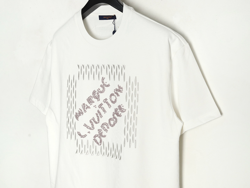 l0*is V*t0n tricolor beaded embroidered short-sleeved t-shirt