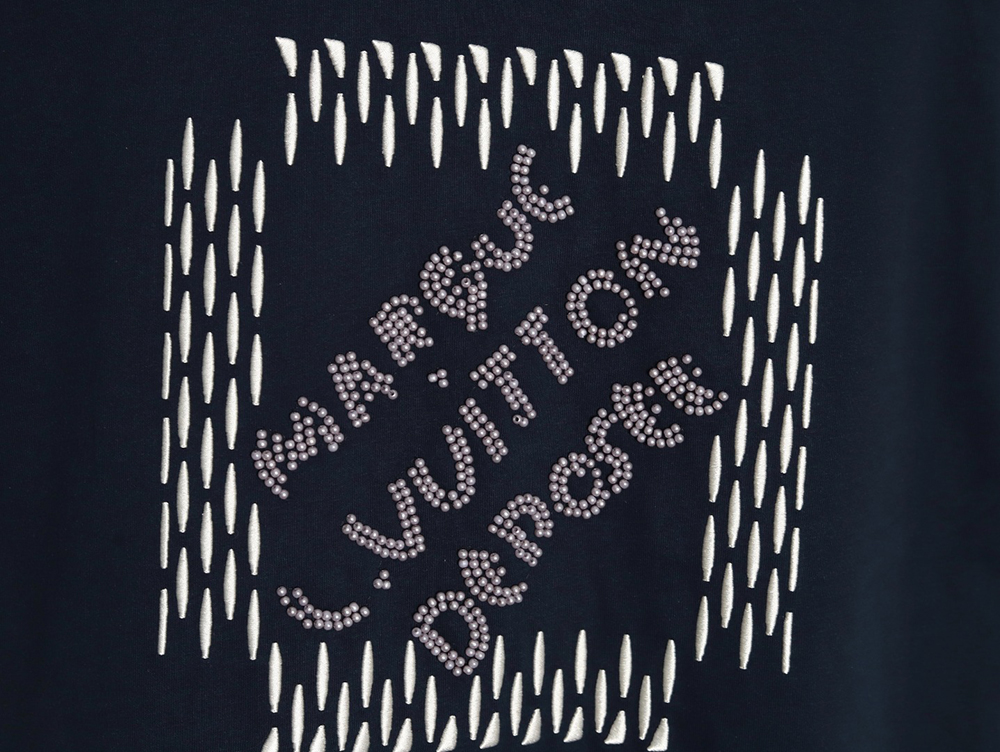 l0*is V*t0n tricolor beaded embroidered short-sleeved t-shirt tsk1