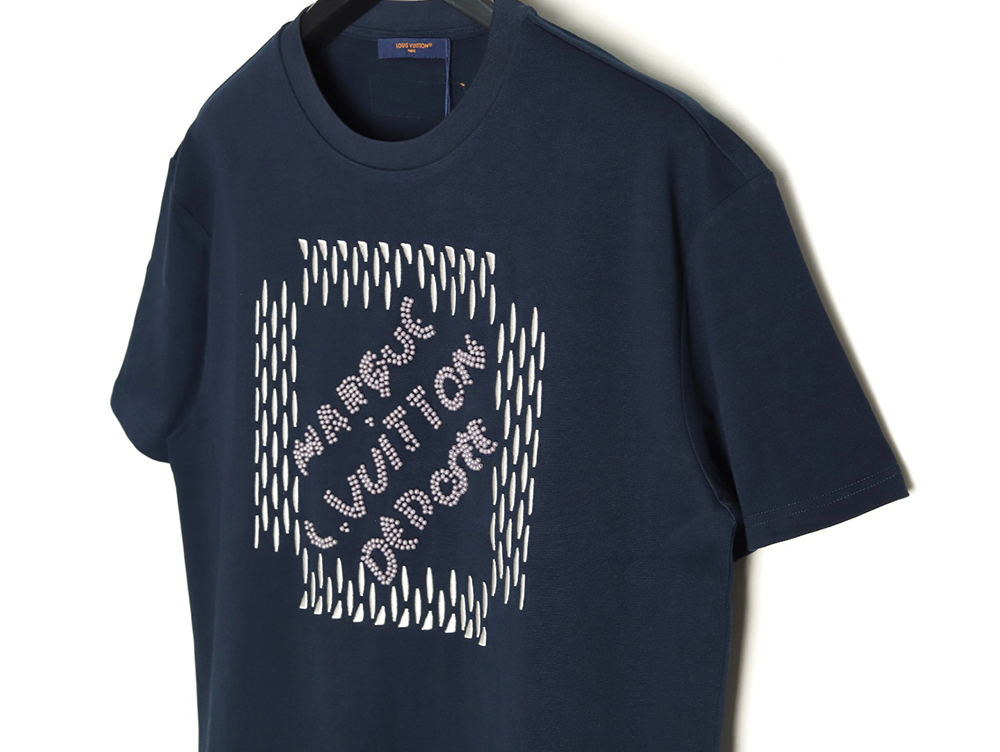 l0*is V*t0n tricolor beaded embroidered short-sleeved t-shirt tsk1