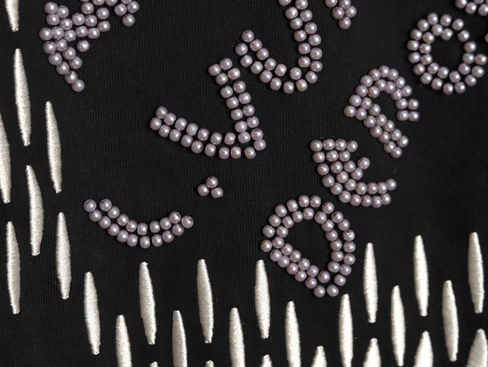 l0*is V*t0n tricolor beaded embroidered short-sleeved t-shirt tsk2