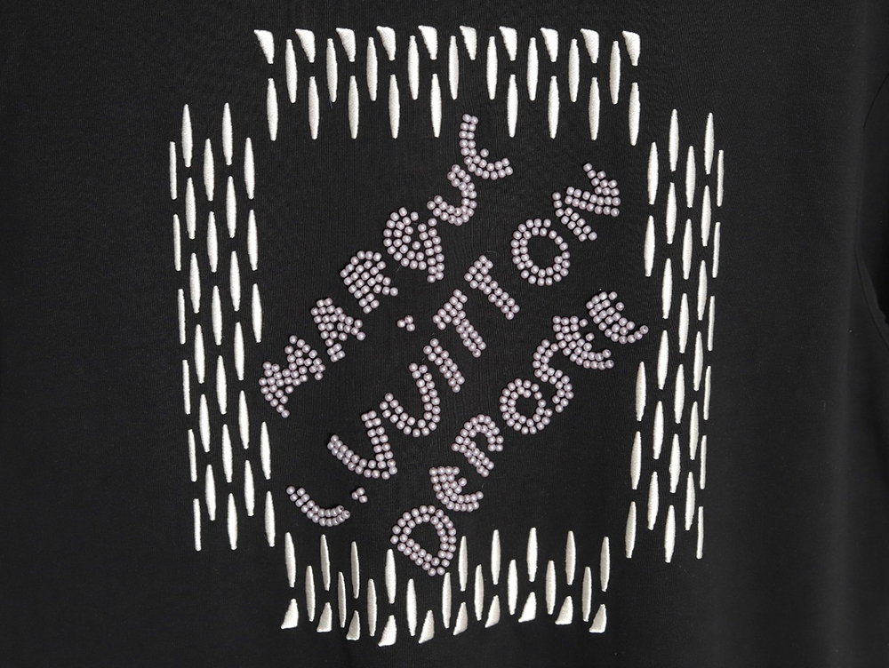 l0*is V*t0n tricolor beaded embroidered short-sleeved t-shirt tsk2