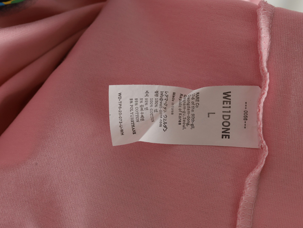 We11Done Double-sided bear striped stitching washed nostalgic T-shirt