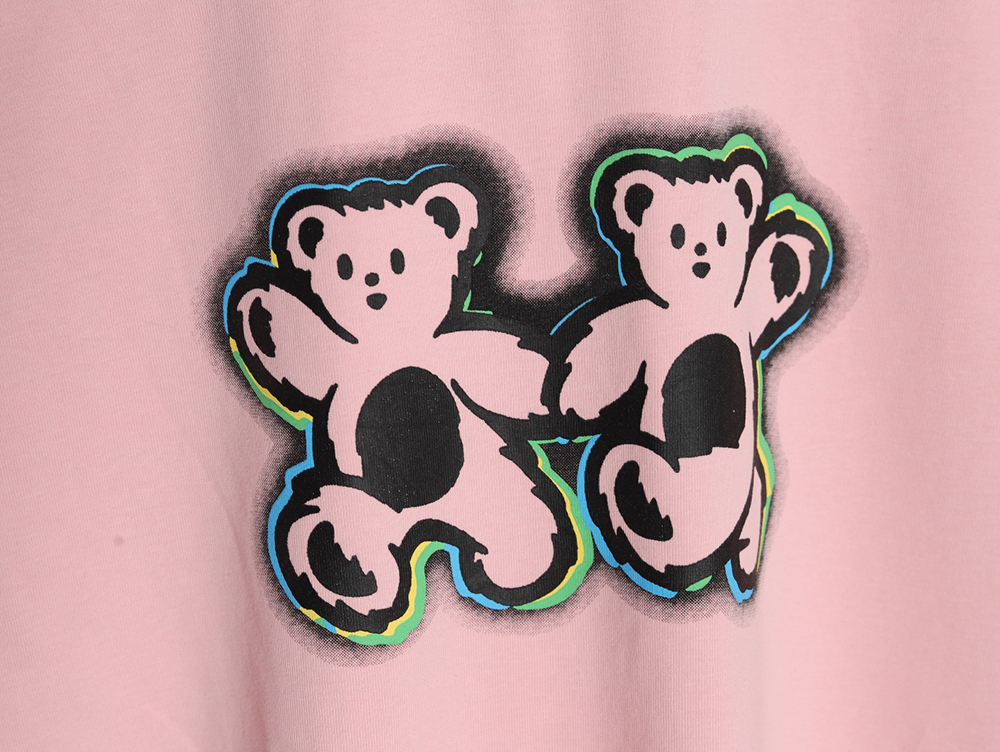 We11Done Double-sided bear striped stitching washed nostalgic T-shirt