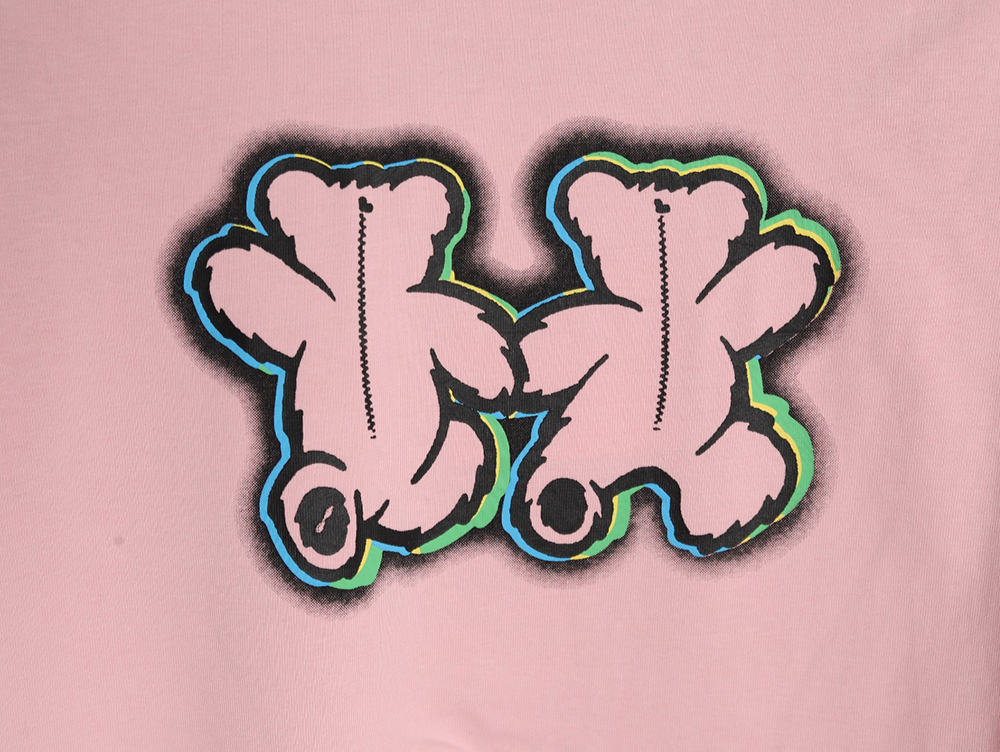 We11Done Double-sided bear striped stitching washed nostalgic T-shirt