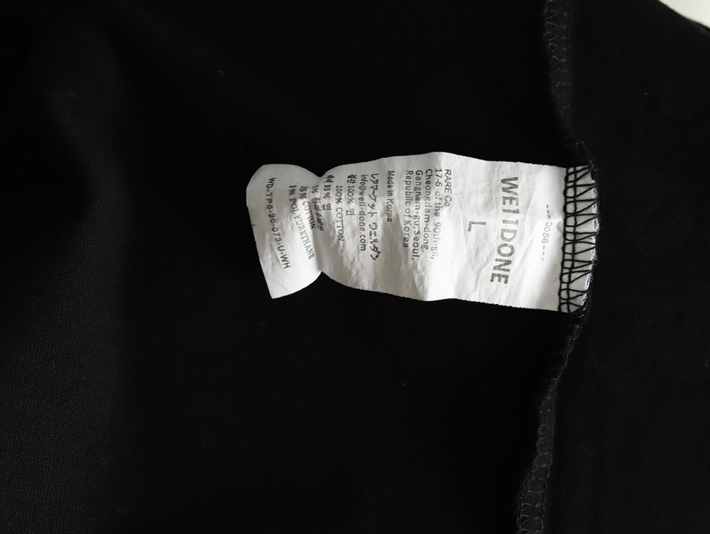 We11Done Double-sided bear striped stitching washed nostalgic T-shirt TSK1