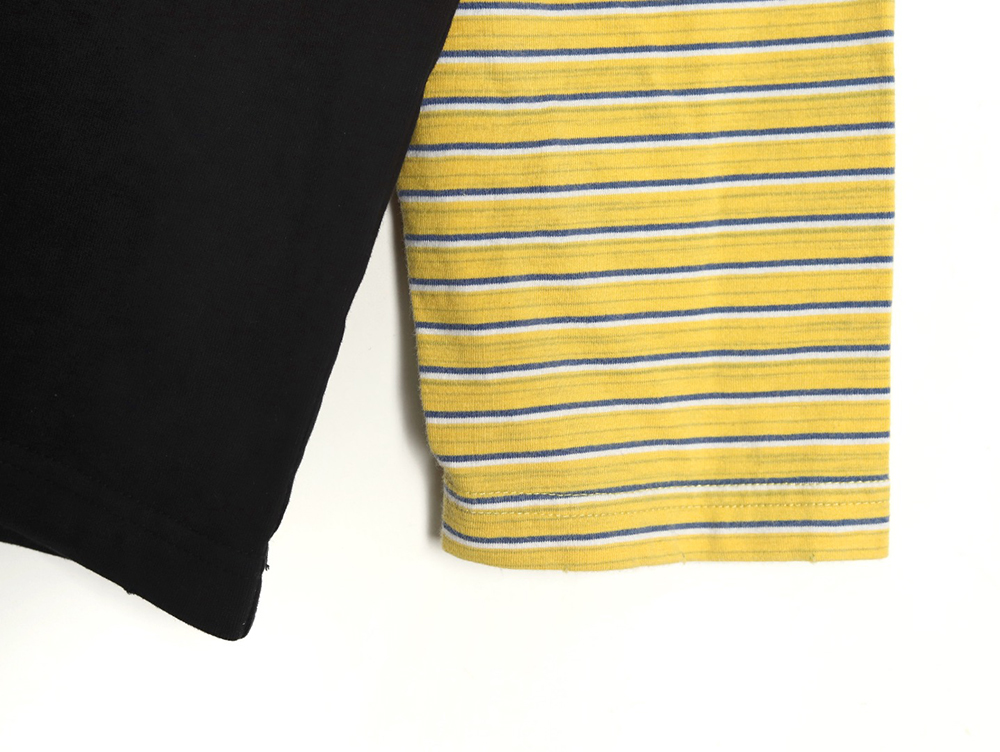 We11Done Double-sided bear striped stitching washed nostalgic T-shirt TSK1