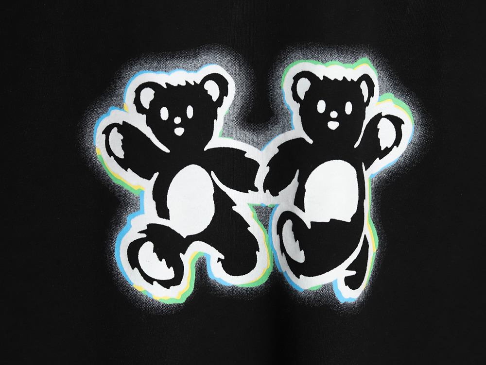 We11Done Double-sided bear striped stitching washed nostalgic T-shirt TSK1