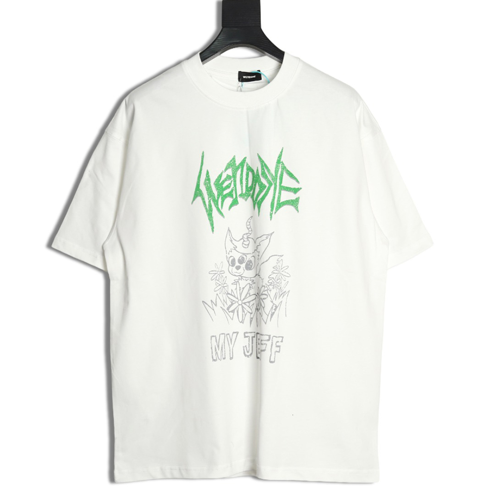 We11Done Gothic font print monster sketch short-sleeved T-shirt