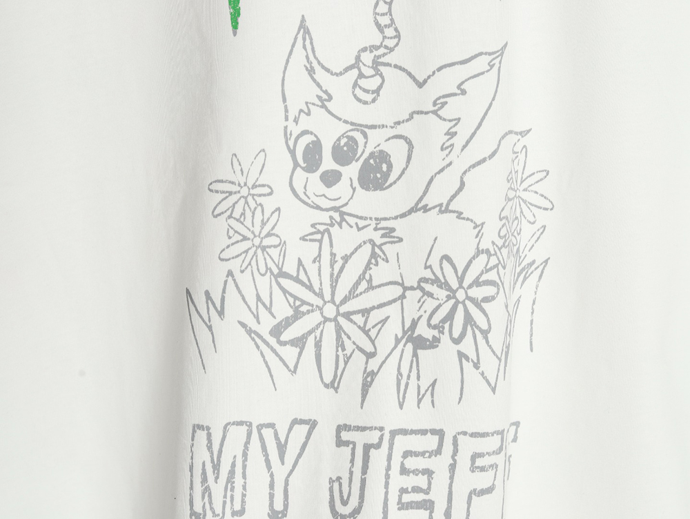 We11Done Gothic font print monster sketch short-sleeved T-shirt