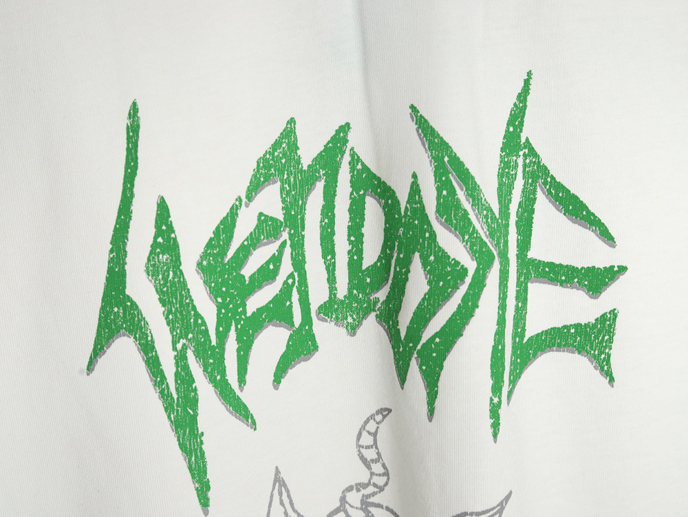 We11Done Gothic font print monster sketch short-sleeved T-shirt