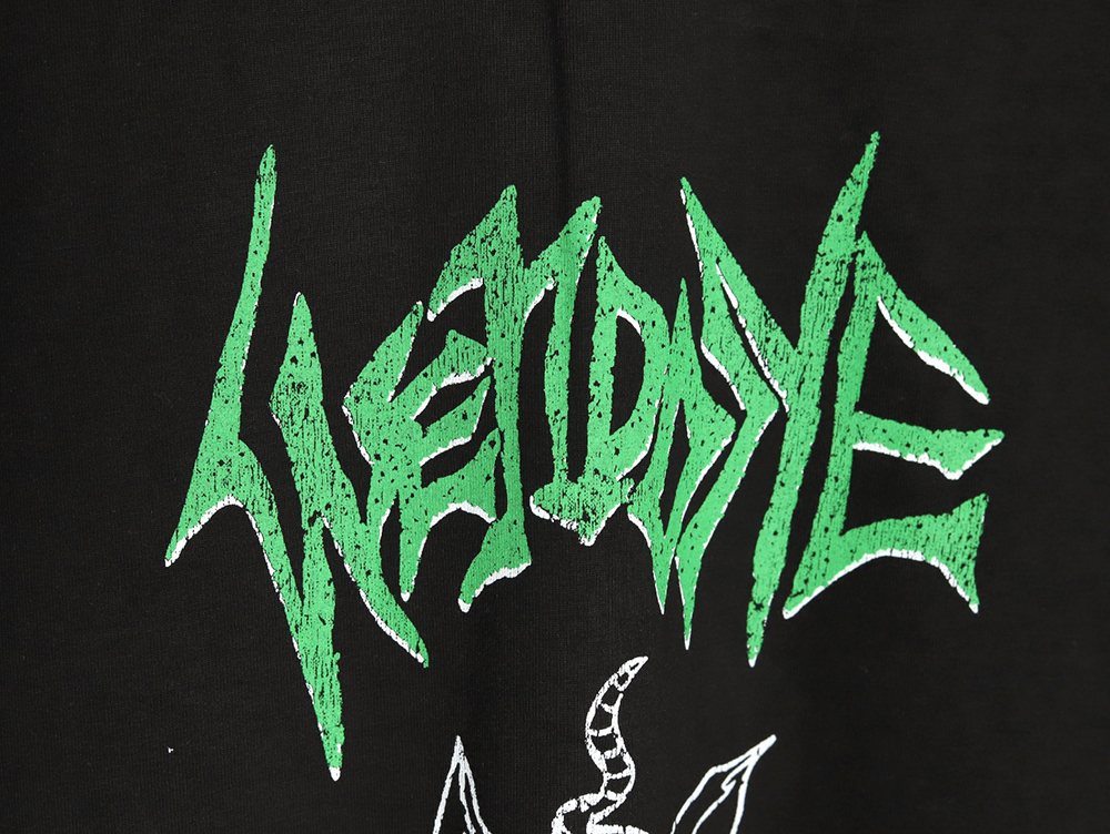 We11Done Gothic font print monster sketch short-sleeved T-shirt TSK1