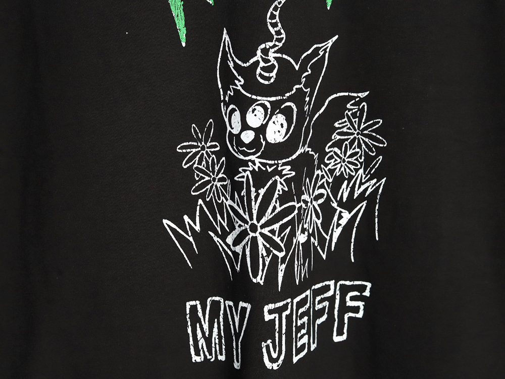 We11Done Gothic font print monster sketch short-sleeved T-shirt TSK1