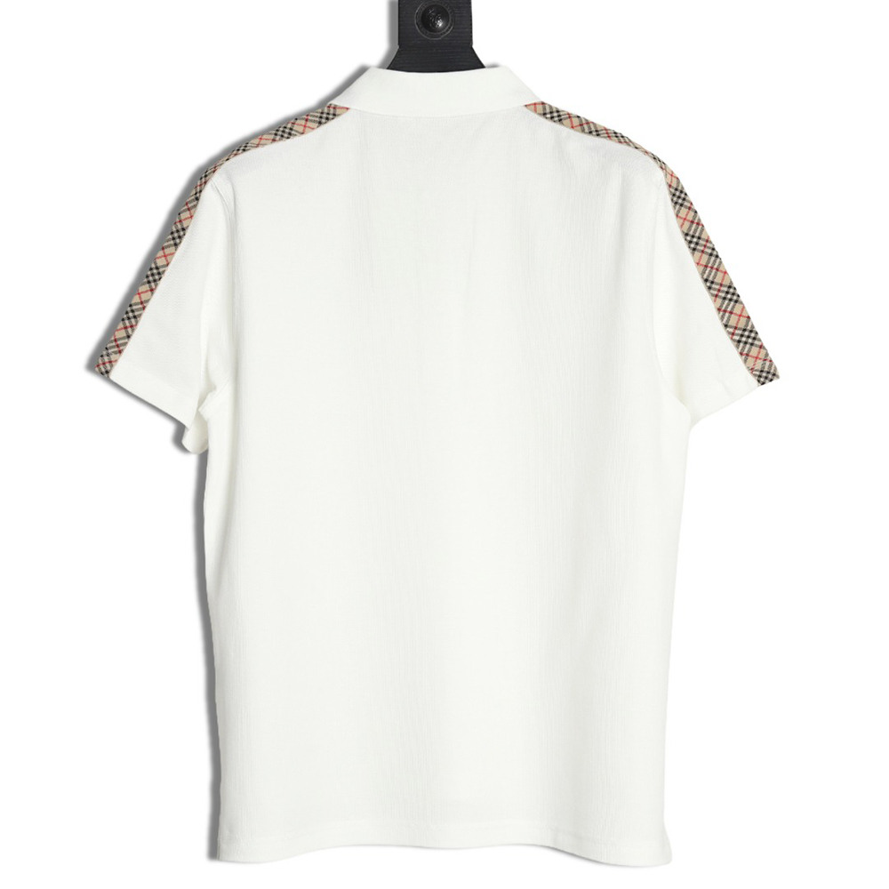 B**rry warhorse embroidery check shoulder short sleeve polo shirt