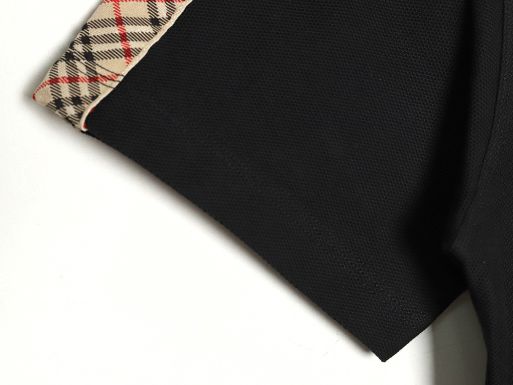 B**rry warhorse embroidery check shoulder short sleeve polo shirt tsk2