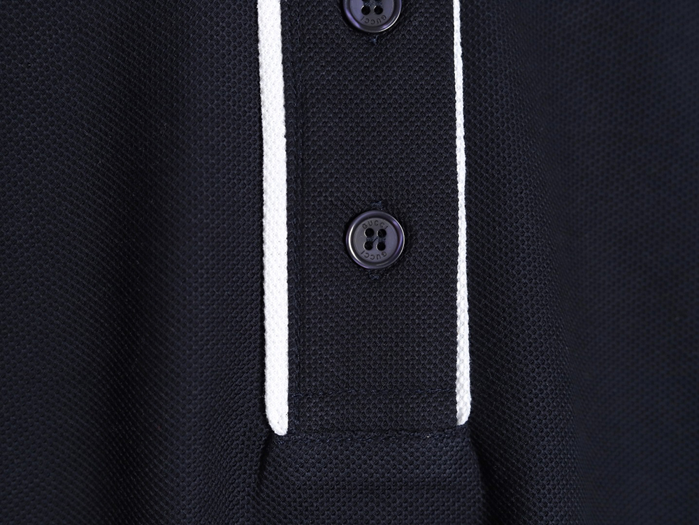 G*u*i contrasting collar lettering laser embroidery short sleeve polo shirt tsk1