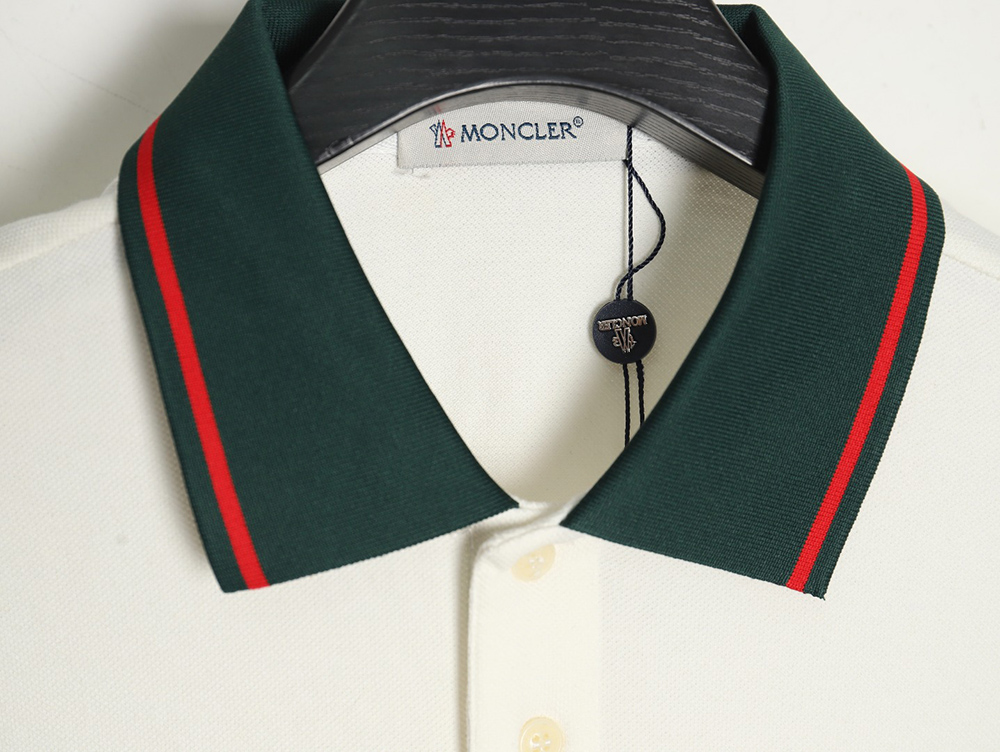 Moncler Running Man Embroidered Badge Short Sleeve Polo Shirt