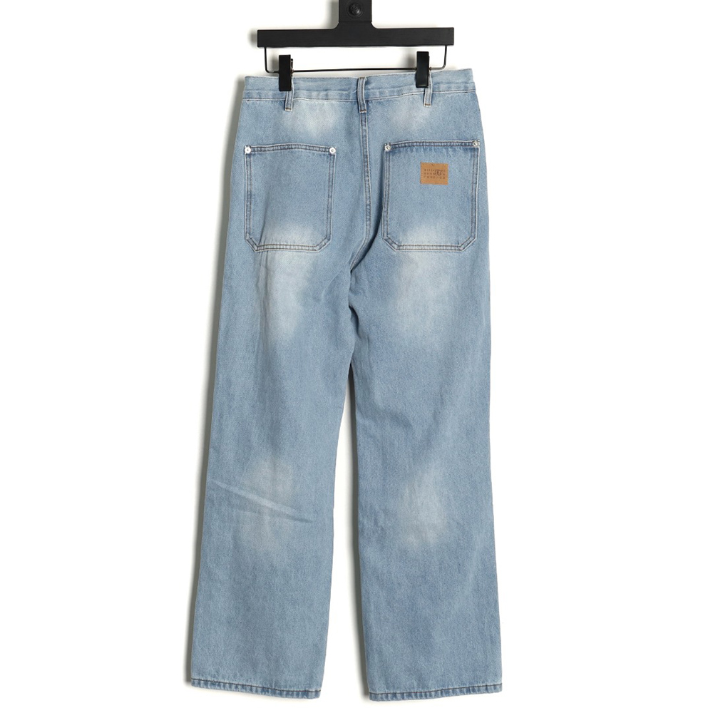 ma*s*n Ma*i*la distressed graffiti denim trousers