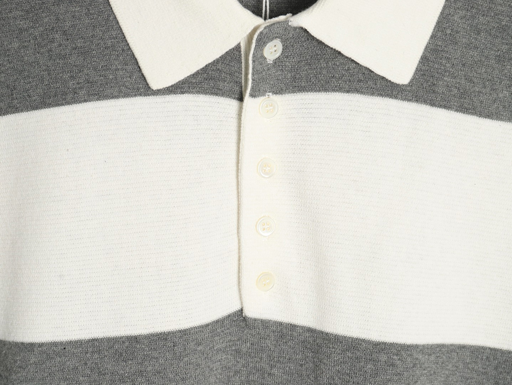 Thom Browne Striped Knit Polo Short Sleeve T-Shirt