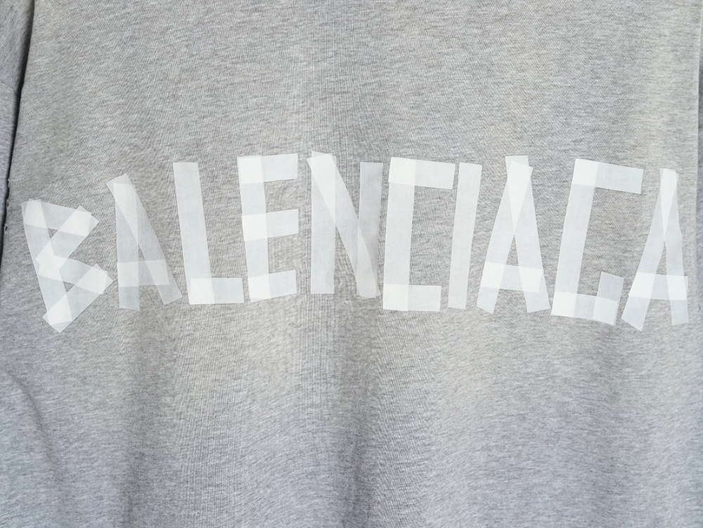 Ba*len*cia*ga grey masking tape short sleeve t-shirt