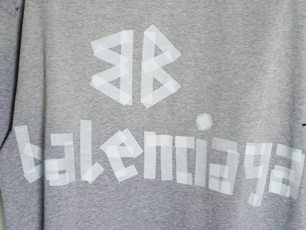 Ba*len*cia*ga grey masking tape short sleeve t-shirt