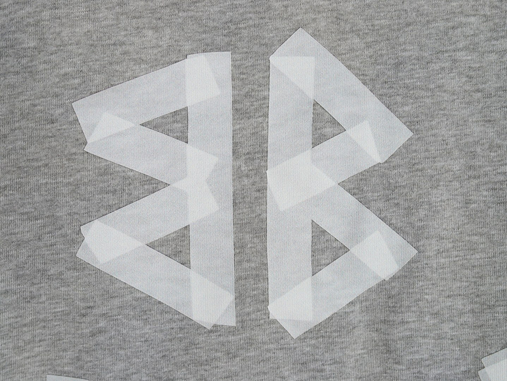 Ba*len*cia*ga grey masking tape short sleeve t-shirt