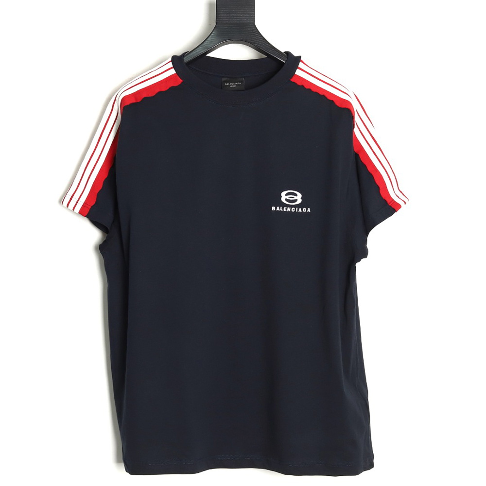 Ba*len*cia*ga web embroidered short-sleeved t-shirt