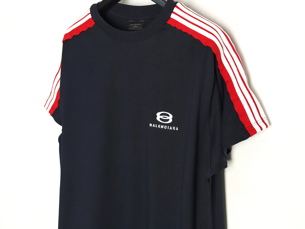 Ba*len*cia*ga web embroidered short-sleeved t-shirt