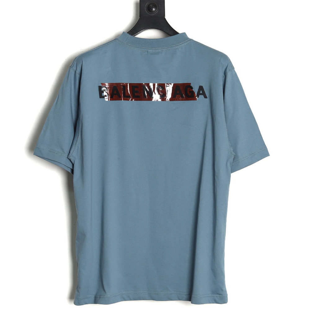 Ba*len*cia*ga masking paper red tape short sleeve t-shirt