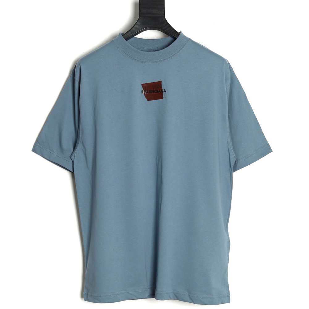 Ba*len*cia*ga masking paper red tape short sleeve t-shirt