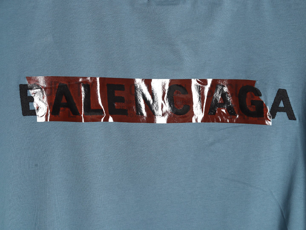 Ba*len*cia*ga masking paper red tape short sleeve t-shirt