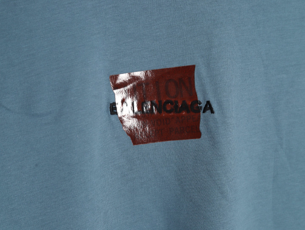Ba*len*cia*ga masking paper red tape short sleeve t-shirt