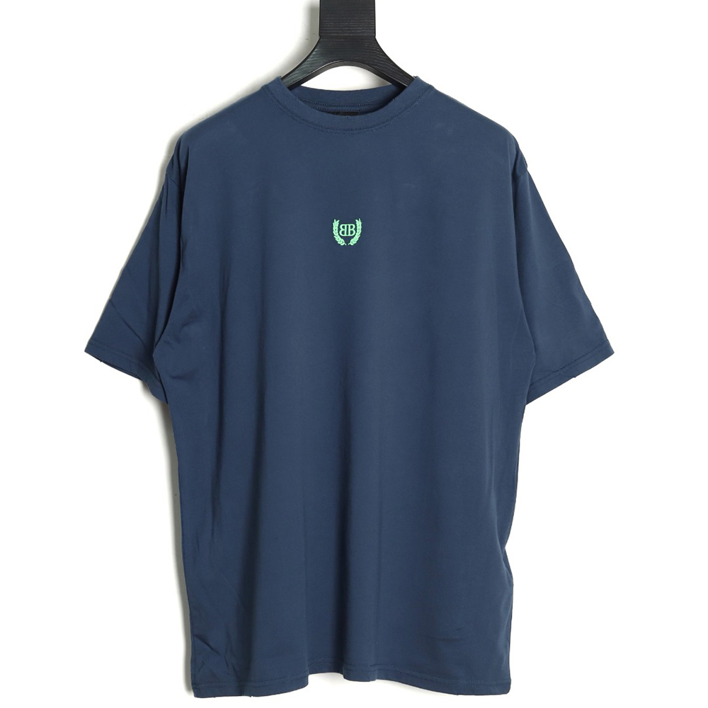 Ba*len*cia*ga wheat ear embroidered short-sleeved t-shirt