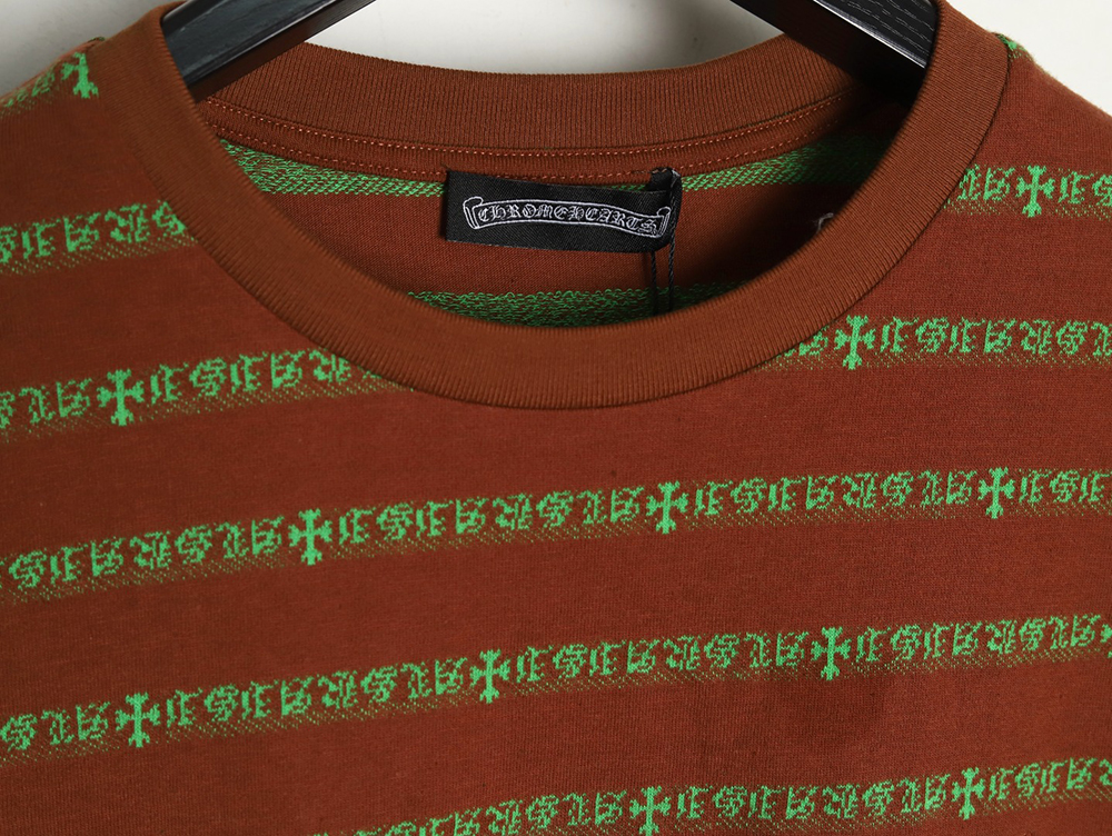 Ch**me He**ts striped cross short sleeve t-shirt tsk2