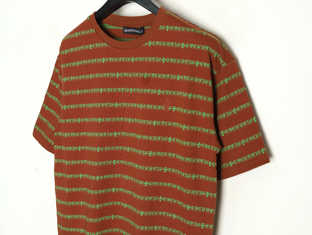 Ch**me He**ts striped cross short sleeve t-shirt tsk2
