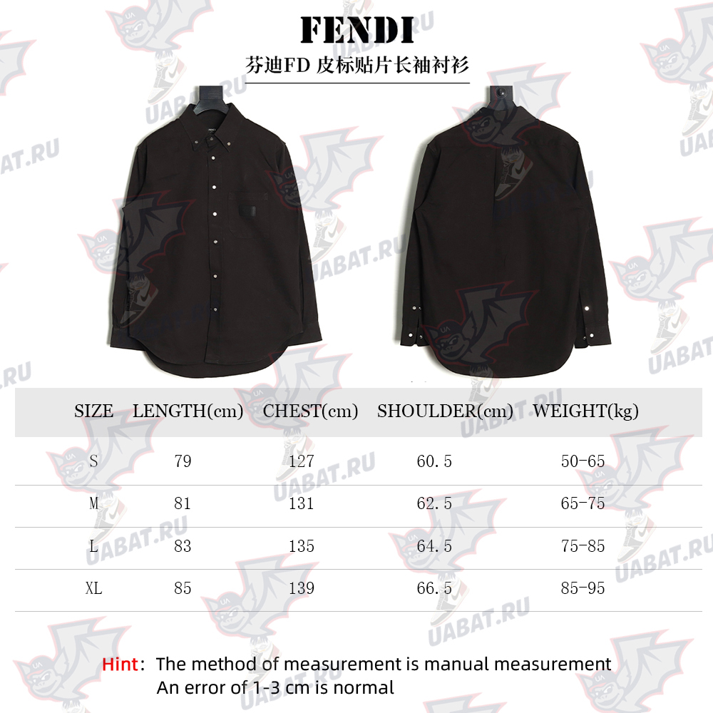 F**di leather label patch long sleeve shirt