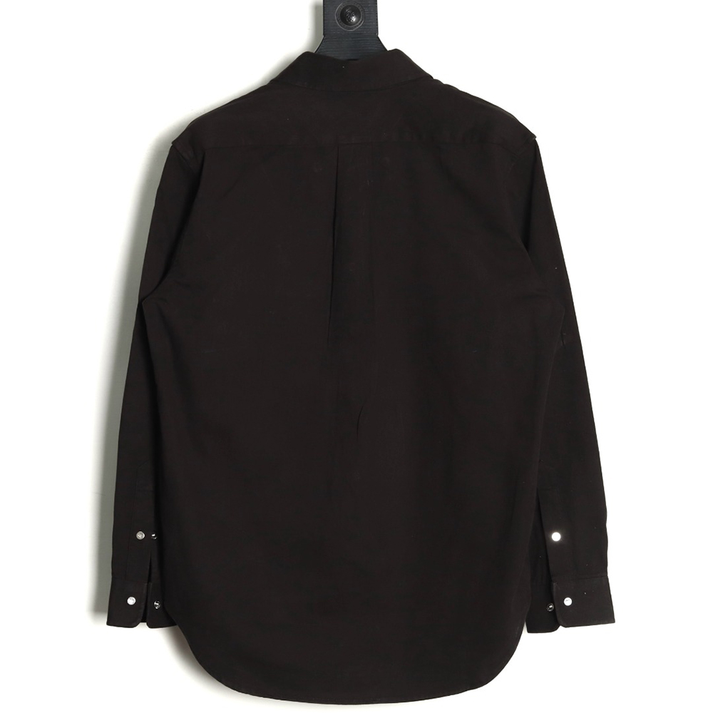 F**di leather label patch long sleeve shirt