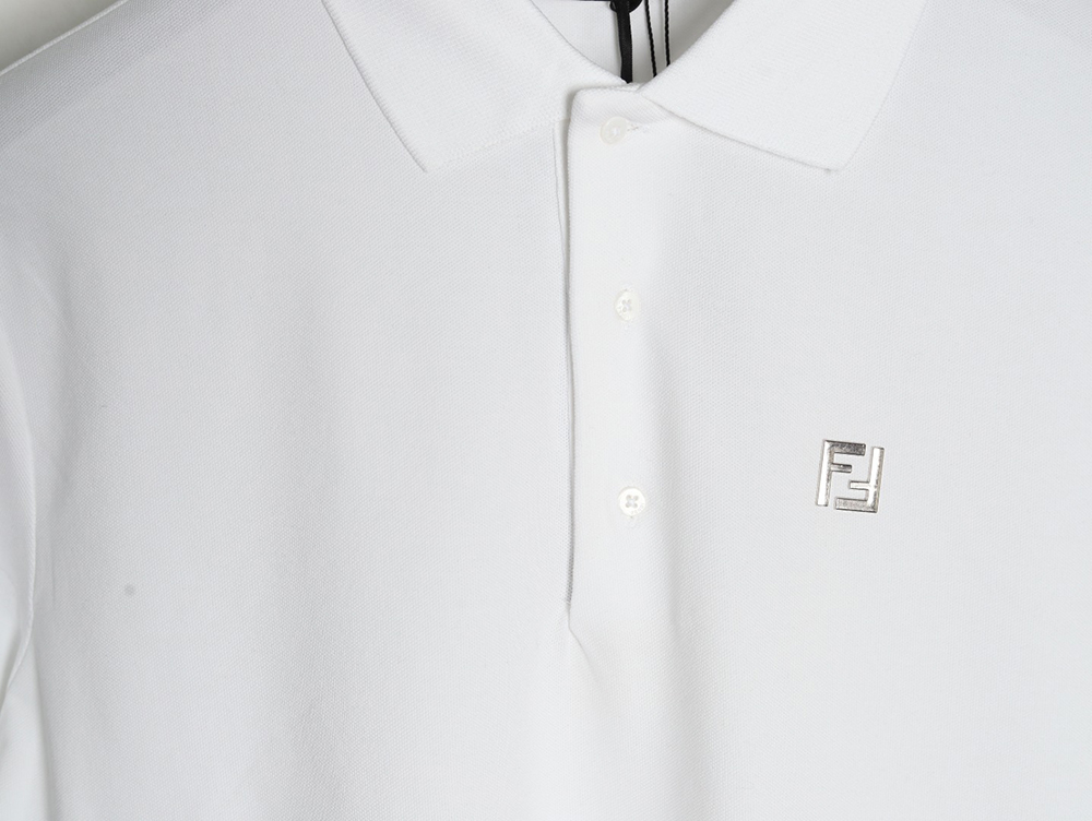 F**di hardware metal label double f logo short-sleeved polo shirt