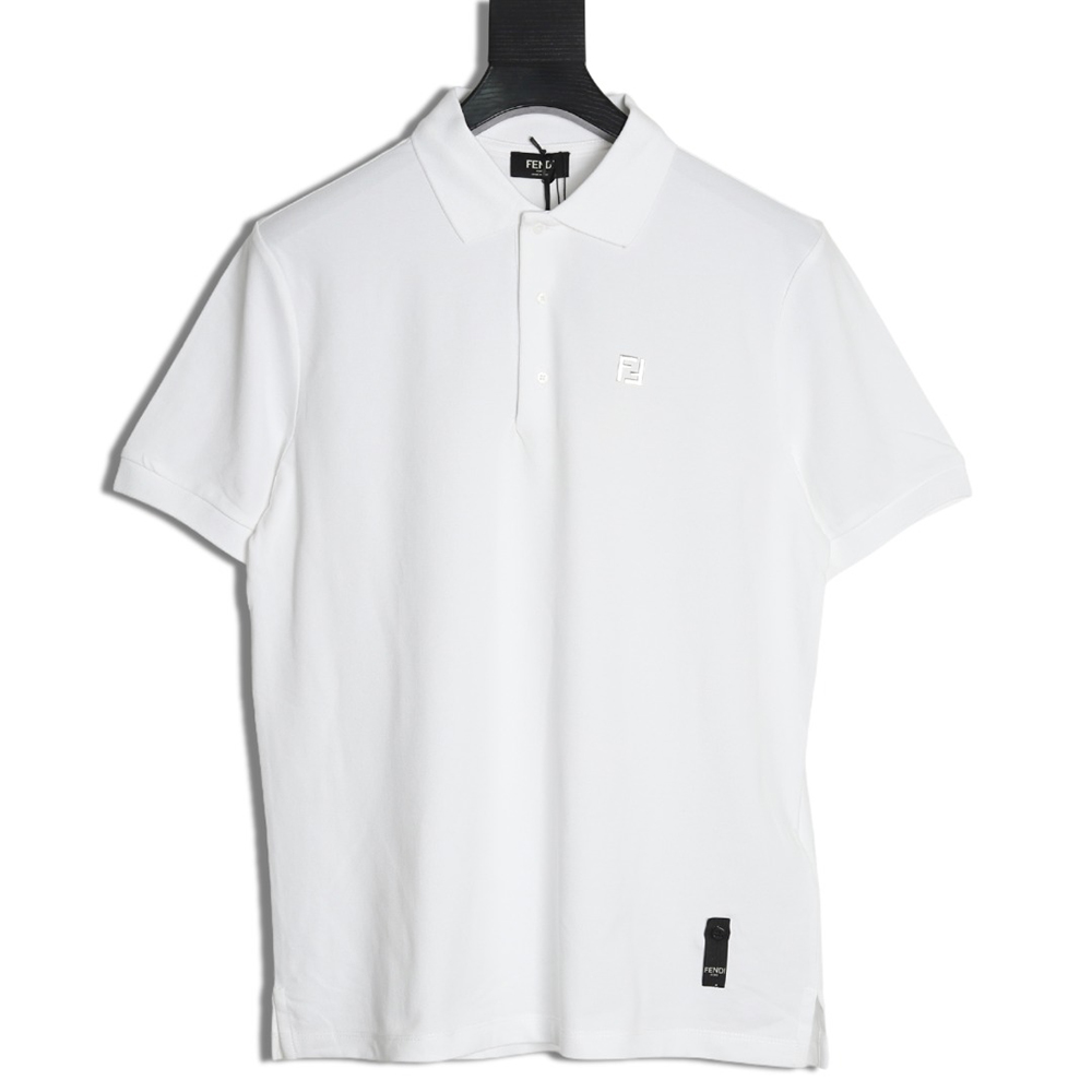 F**di hardware metal label double f logo short-sleeved polo shirt