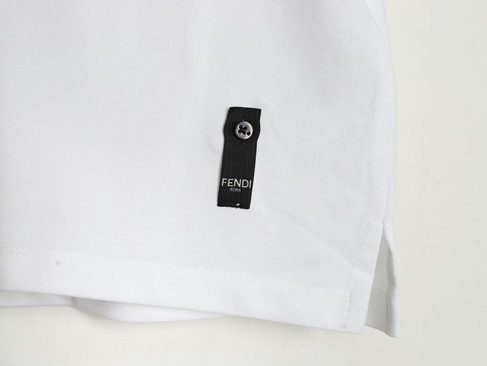 F**di hardware metal label double f logo short-sleeved polo shirt