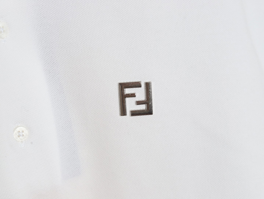 F**di hardware metal label double f logo short-sleeved polo shirt