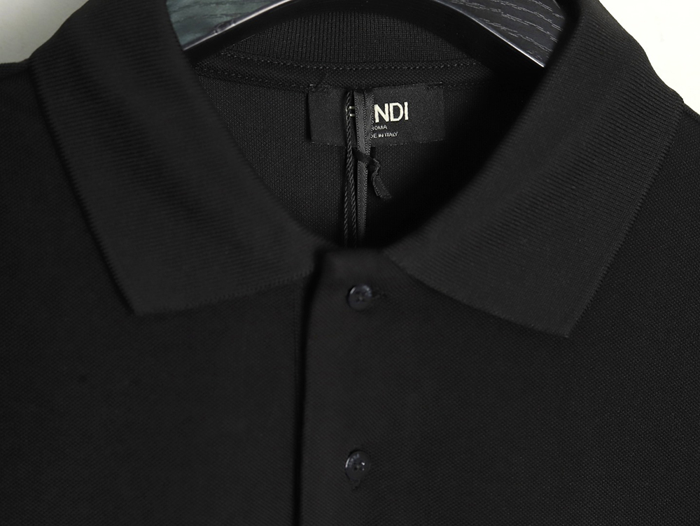 F**di hardware metal label double f logo short-sleeved polo shirt tsk1