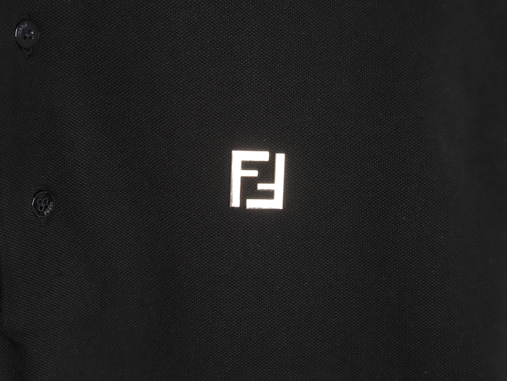 F**di hardware metal label double f logo short-sleeved polo shirt tsk1