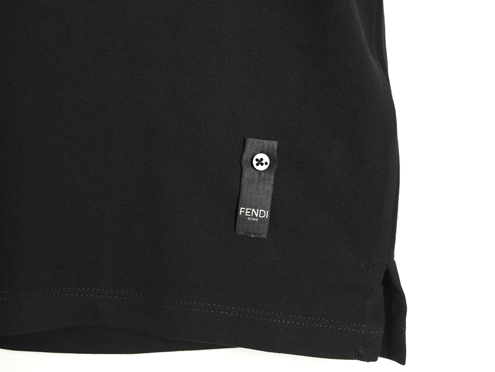 F**di hardware metal label double f logo short-sleeved polo shirt tsk1