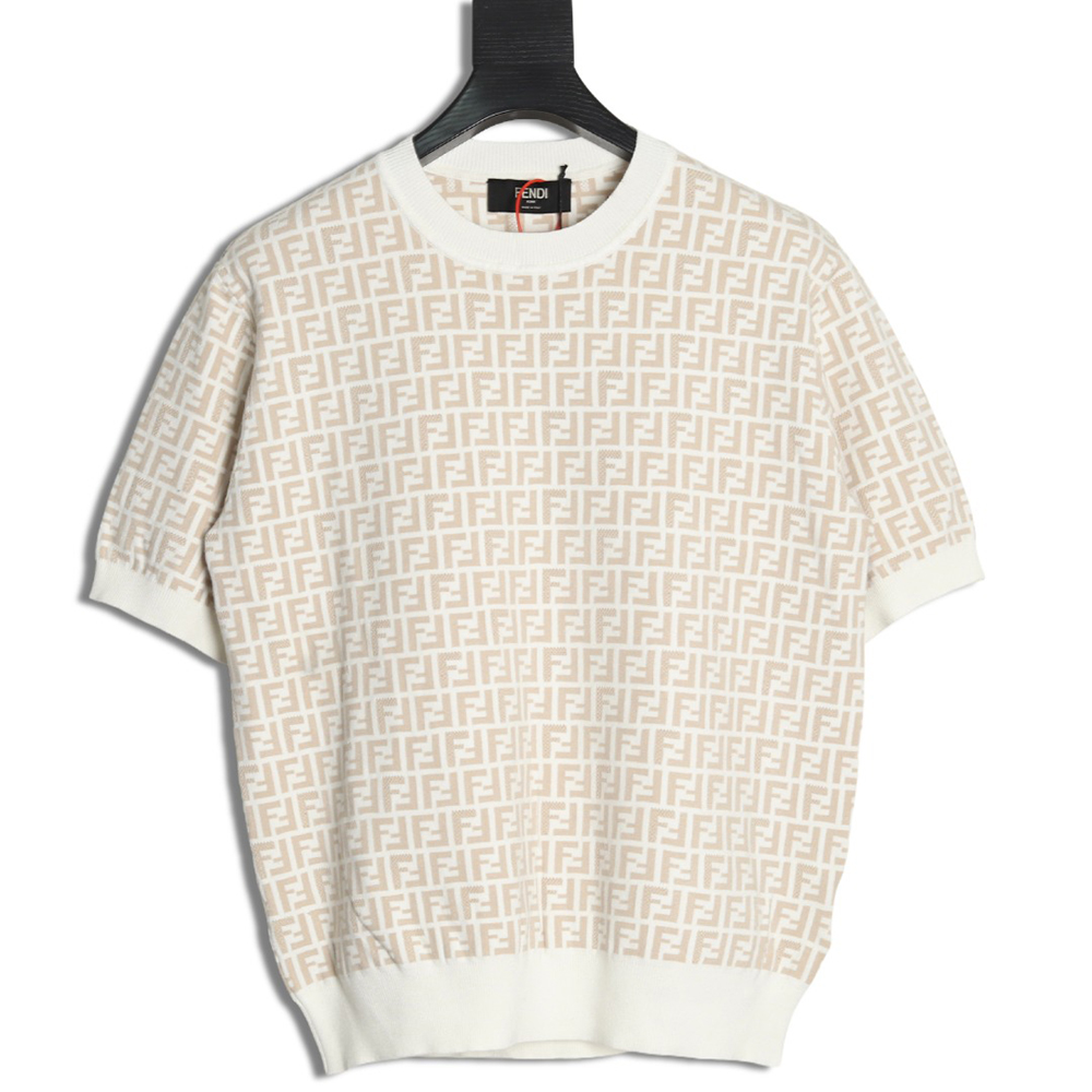 F**di all over ff jacquard knitted short sleeve t-shirt