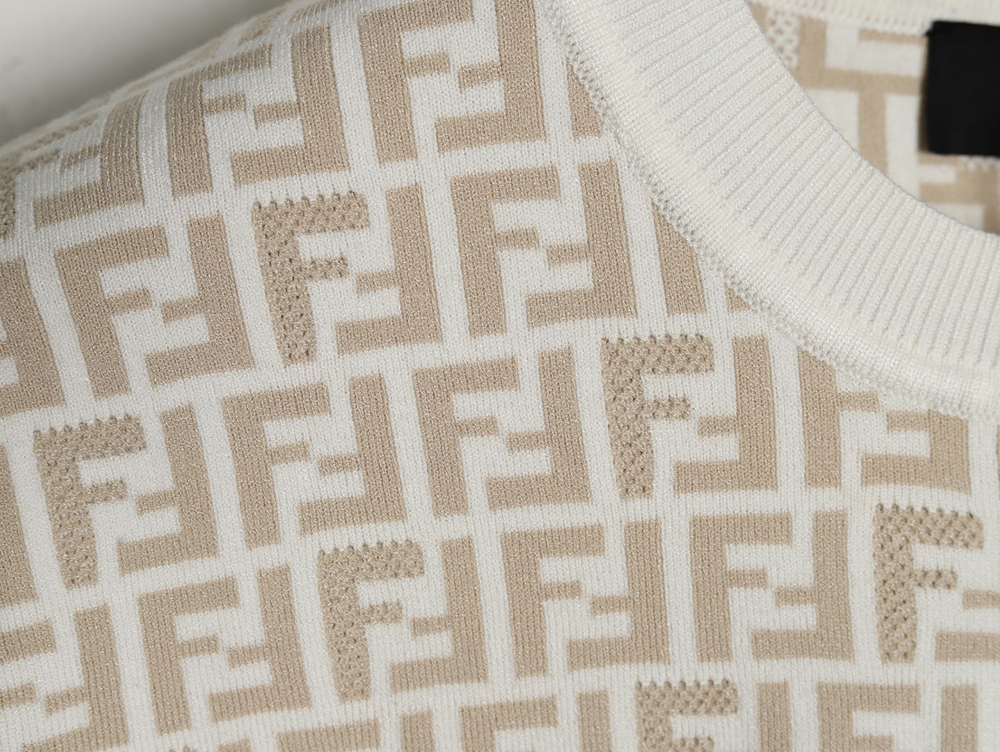 F**di all over ff jacquard knitted short sleeve t-shirt