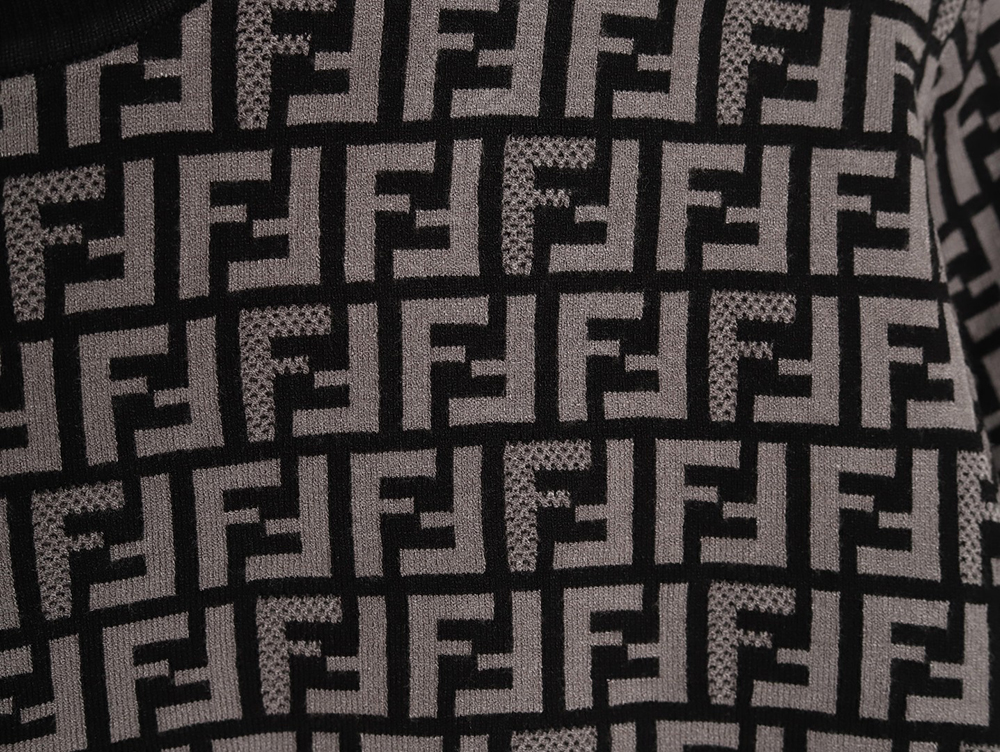 F**di all over ff jacquard knitted short sleeve t-shirt tsk1