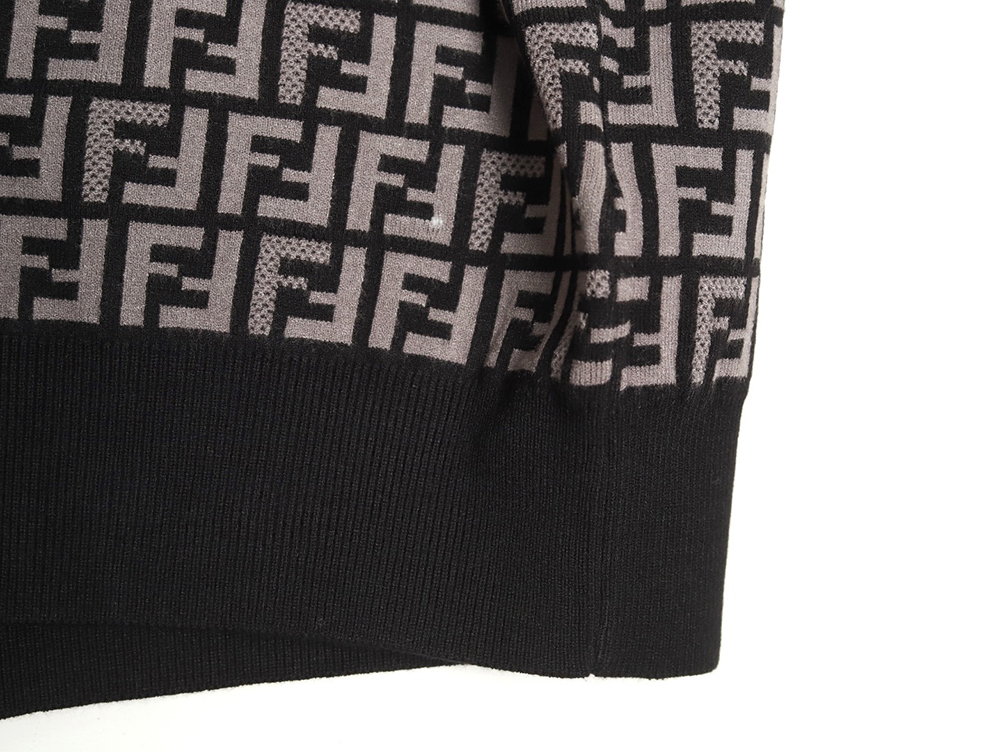 F**di all over ff jacquard knitted short sleeve t-shirt tsk1